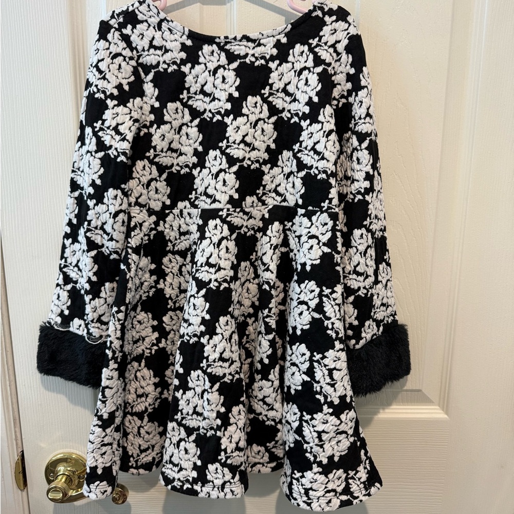 Janie and Jack Monochrome Floral Dress